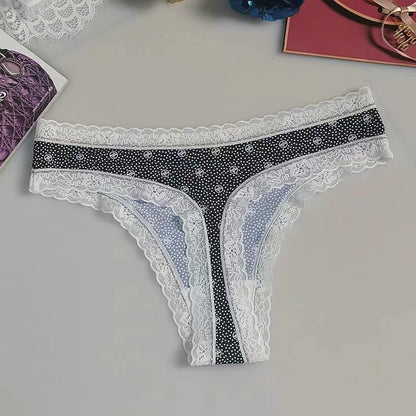 Sexy Seamless Silk Printed Women's Underwear Thong