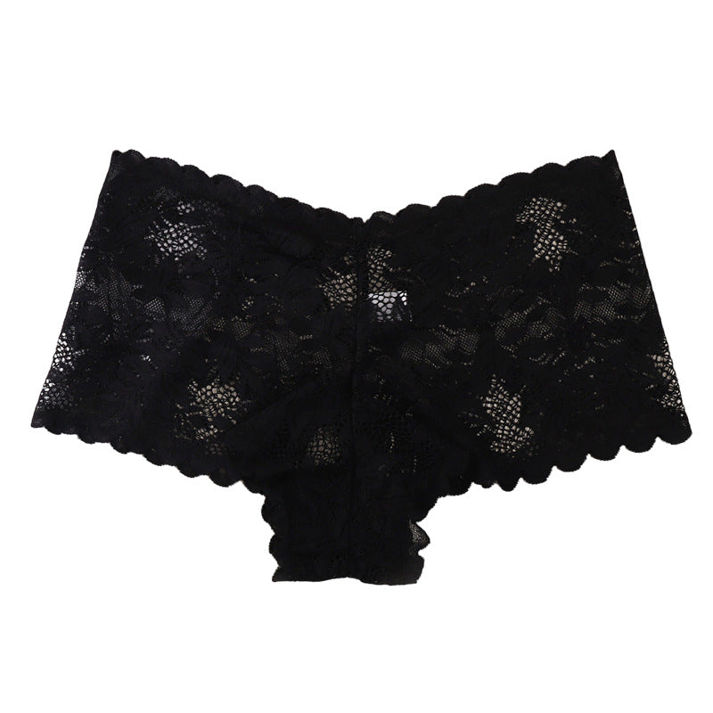 Alluring Women's Breathable Lace Briefs Featuring Mid-Rise V-Shape Design