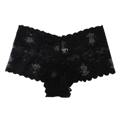 Alluring Women's Breathable Lace Briefs Featuring Mid-Rise V-Shape Design