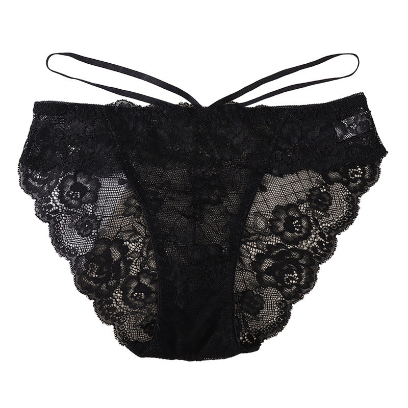 Sexy Women's Signature Lace Thong Low Rise with Breathable Cotton Crotch