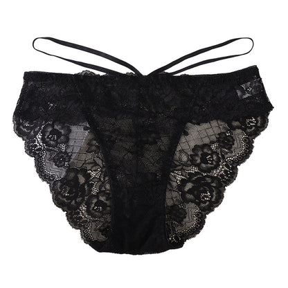 Sexy Women's Signature Lace Thong Low Rise with Breathable Cotton Crotch
