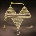 Rhinestones Body Chain Suit Silver Crystal Bikini Bra Underwear Sexy Body Jewelry Accessories
