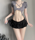 Gray suit + skirt