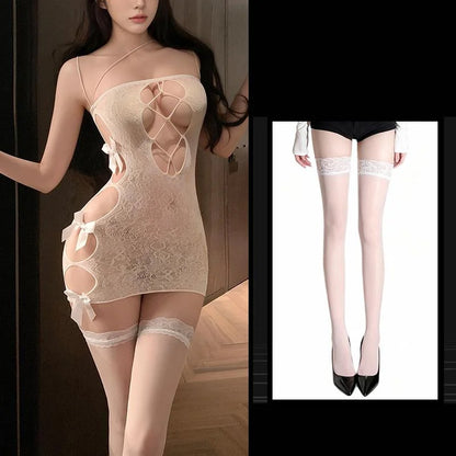 See-through Sexy Tearable Fishnet Clothes Hip Skirt