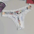 Sexy Seamless Silk Printed Women's Underwear Thong