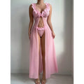 Flower Lace Split Suspender Dress
