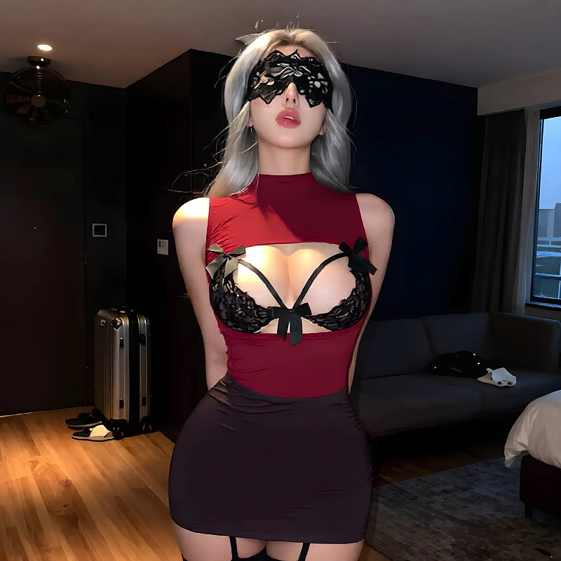 Hollow Lace Secretary Cos Hip Skirt