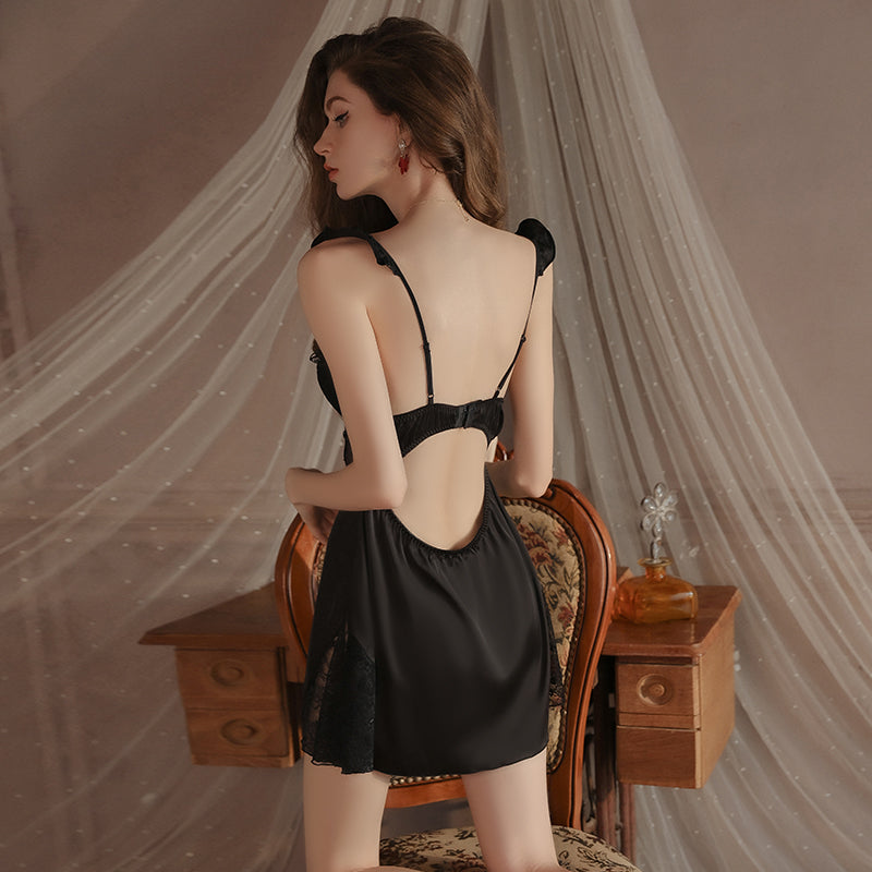 Push up Seduction Net Deep V Large Size Braces Night Skirt