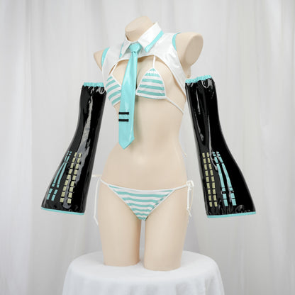 Patent Leather Hatsune Miku Bikini Set