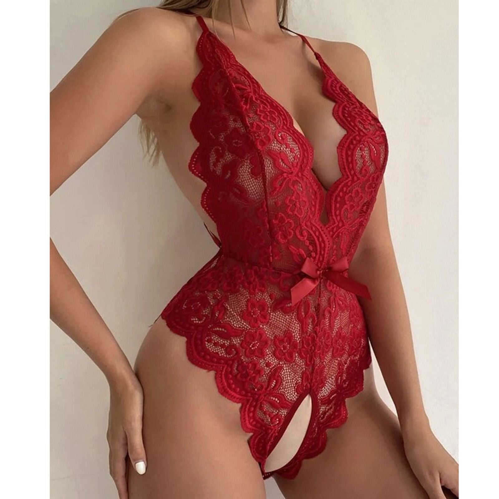 Backless Lace See-through One piece Sexy Lingerie