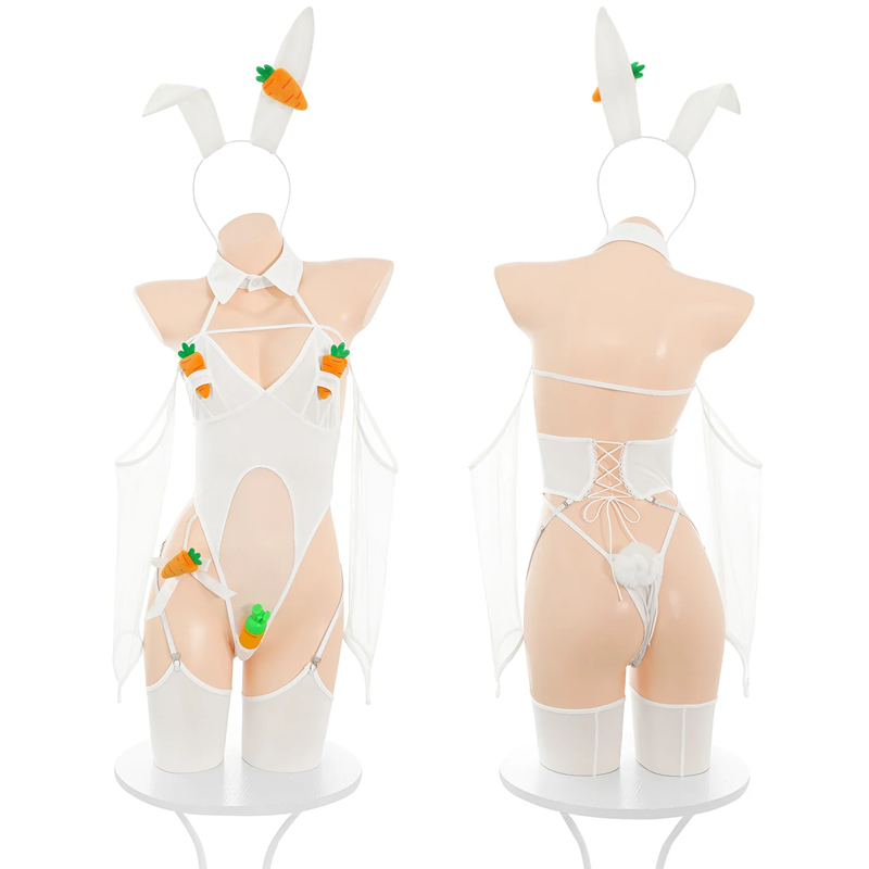 Bunny Fun Stockings Carrot Sexy Lingerie Set