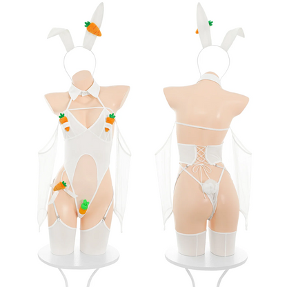 Bunny Fun Stockings Carrot Sexy Lingerie Set