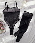 Mesh Sheer Bodysuits with Stockings