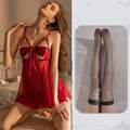 Plus Size Backless Bow Straps Tulle Nightdress
