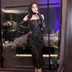 Black [neck ring + dress + thong]