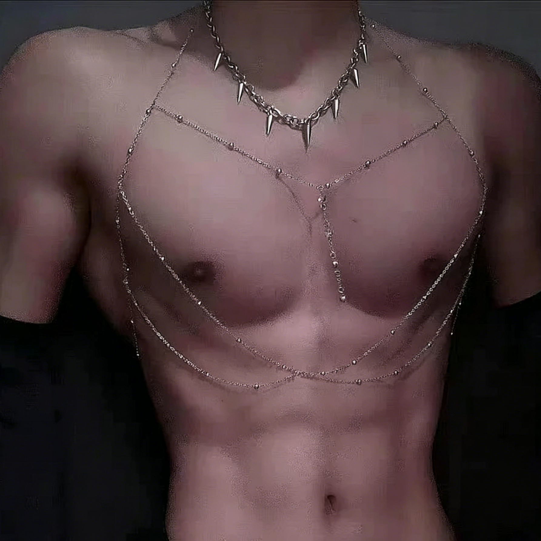 Men's Sharp Cone Sexy Chest Necklace