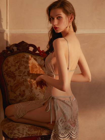 Sexy Mesh Sheer Backless Lingerie