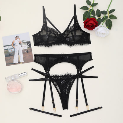 Mesh Stitching Lace Garter Sexy Lingerie Fun Suit