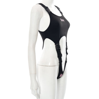 "Baby" Printed One-piece Strap Buckle Sexy Lingerie