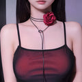 Rose Free Lace-up Neck Ring