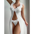 Flower Lace Split Suspender Dress