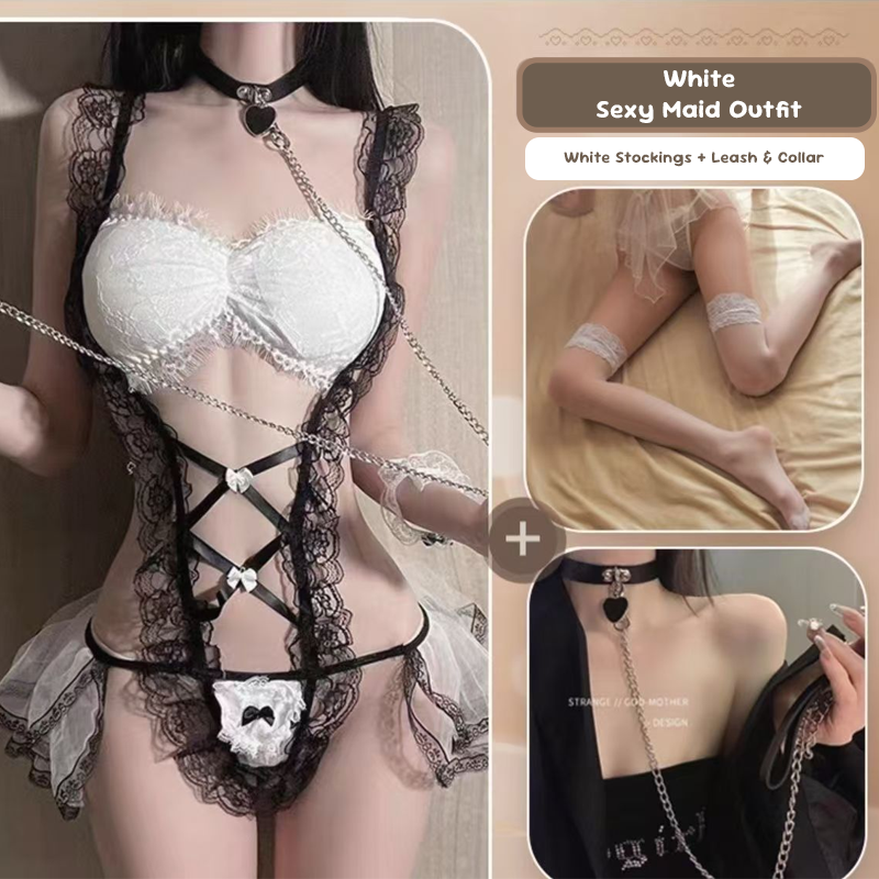 Lace Maid Costume See-through Free Sexy Lingerie