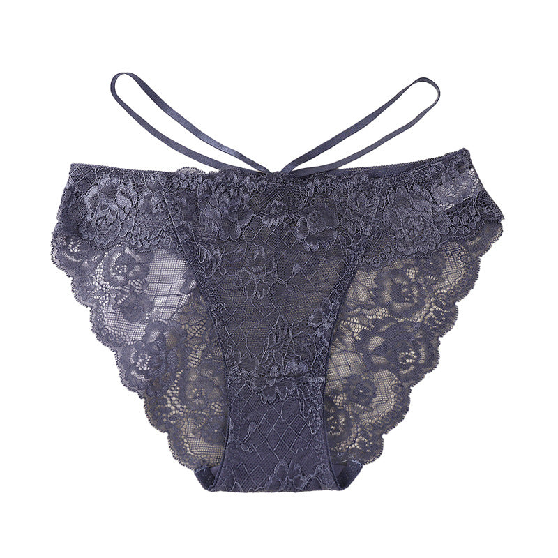 Sexy Women's Signature Lace Thong Low Rise with Breathable Cotton Crotch