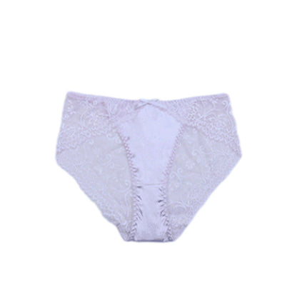 Sexy Women's Lace Thong Underwear Low Rise with Bowknot Cotton Crotch