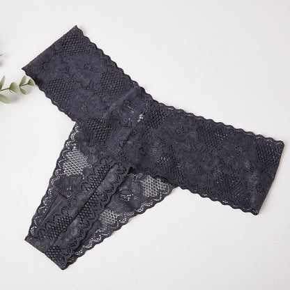 Sexy Seamless Lace See-through Women's Underwear Thong