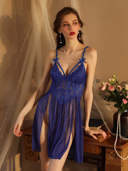 Floral Lace Babydoll Sexy Nightgown
