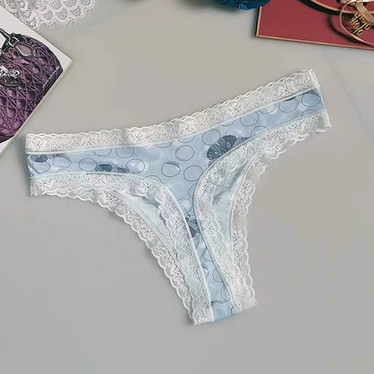 Sexy Seamless Silk Printed Women's Underwear Thong