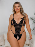 Plus-Size Erotic Pajamas Set of Lace Hollow-out Sexy Lingerie