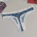 Sexy Seamless Silk Printed Women's Underwear Thong