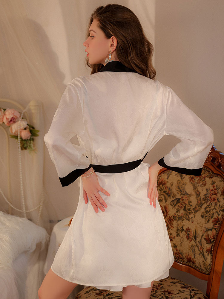 Sexy V-neck Luxury Camisole Nightgown Robe