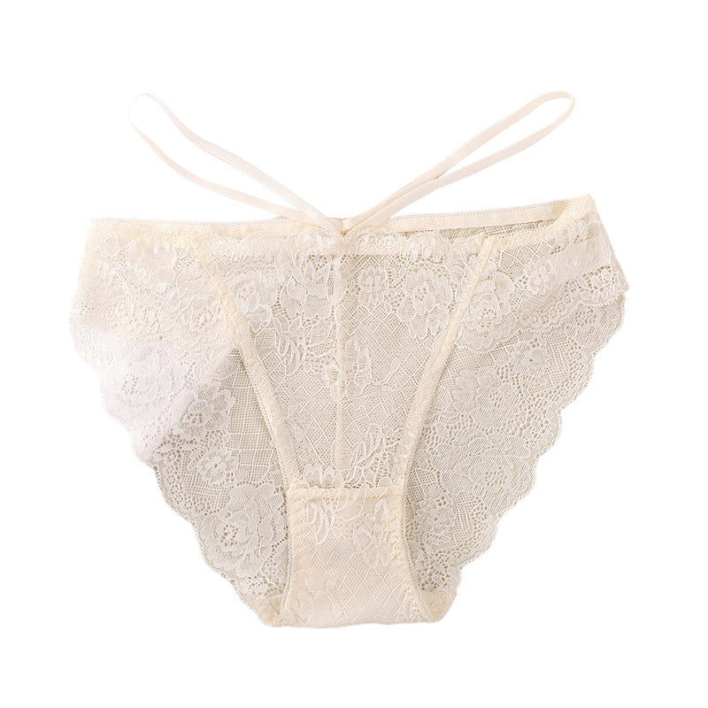 Sexy Women's Signature Lace Thong Low Rise with Breathable Cotton Crotch
