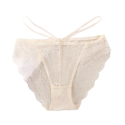 Sexy Women's Signature Lace Thong Low Rise with Breathable Cotton Crotch