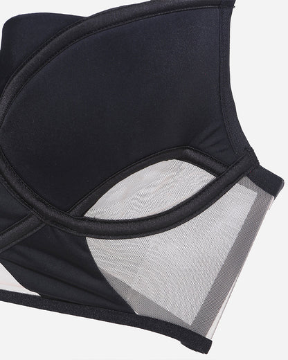 Push Up Mesh Hollow Bra and Thong Set
