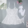 Lace Band Cross Sexy Suspenders Mesh See-through Dress Suit
