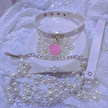 Love Chain Collar with Hand Holding Rope Chain