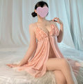 Plus Size Lace Backless See-through Mesh Camisole Nightdress