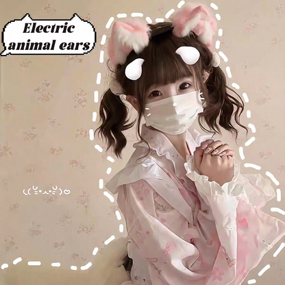 Electric Cats Ear Headband & Tail Set For Cosplay