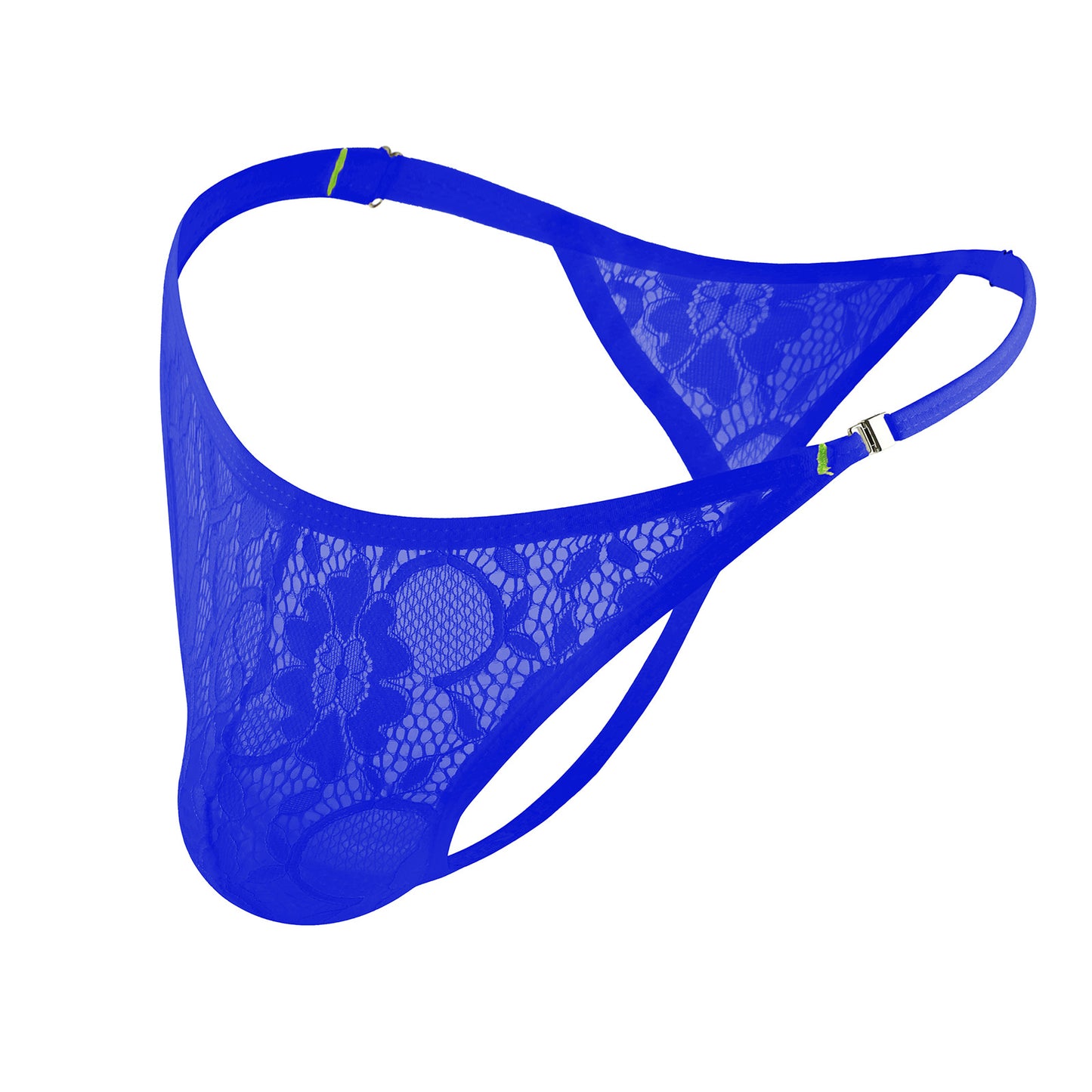 Sexy Hollow See-through Lace Thong Side Button Style For Men